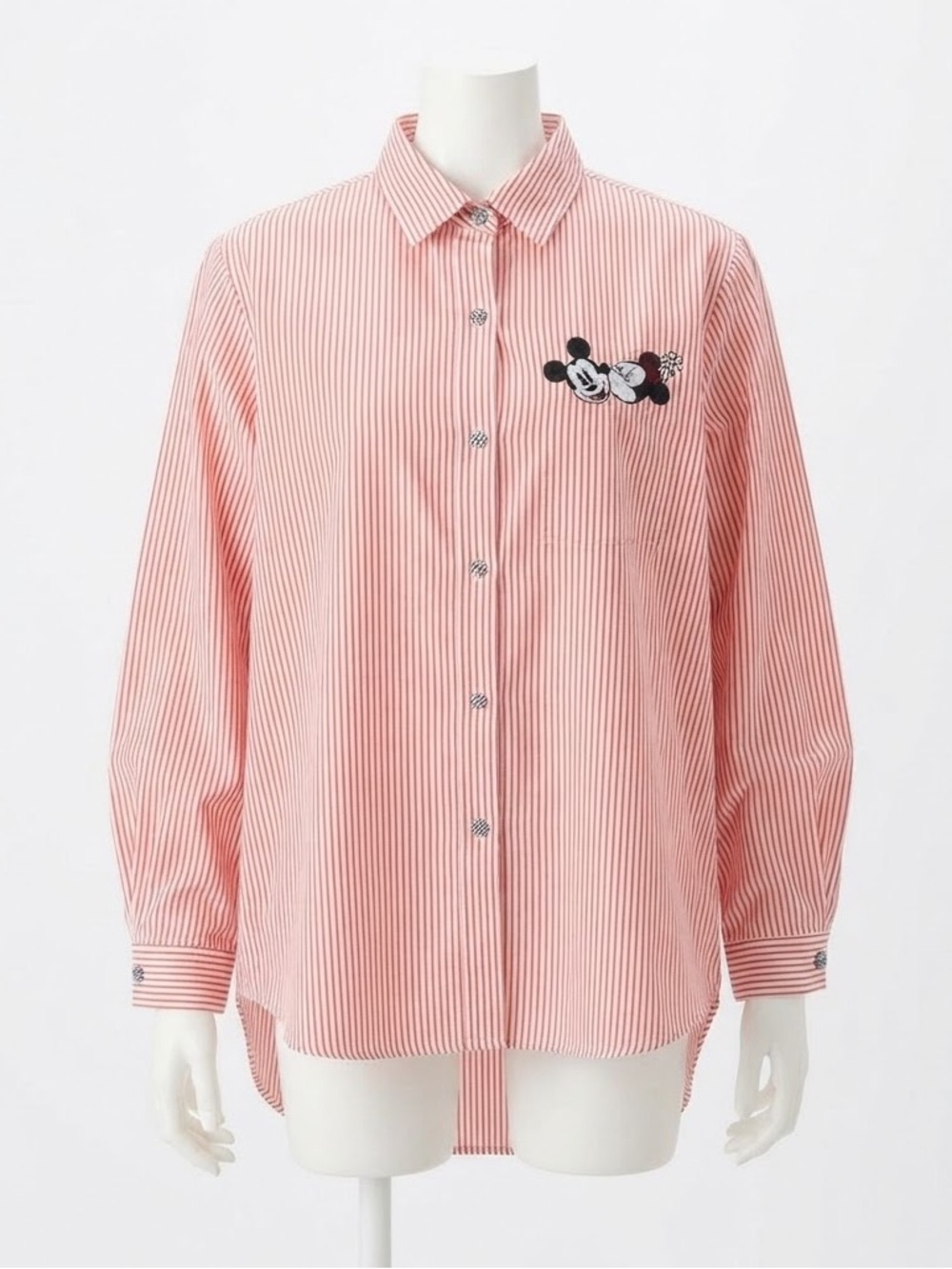 Women’s Mickey and Minnie Red and White striped Button Down Shirt Sz 2/4